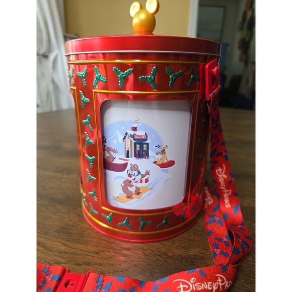 Disney Parks 2022 Holiday Christmas Mickey & Friends Musical Tin Popcorn Bucket - Picture 10 of 16